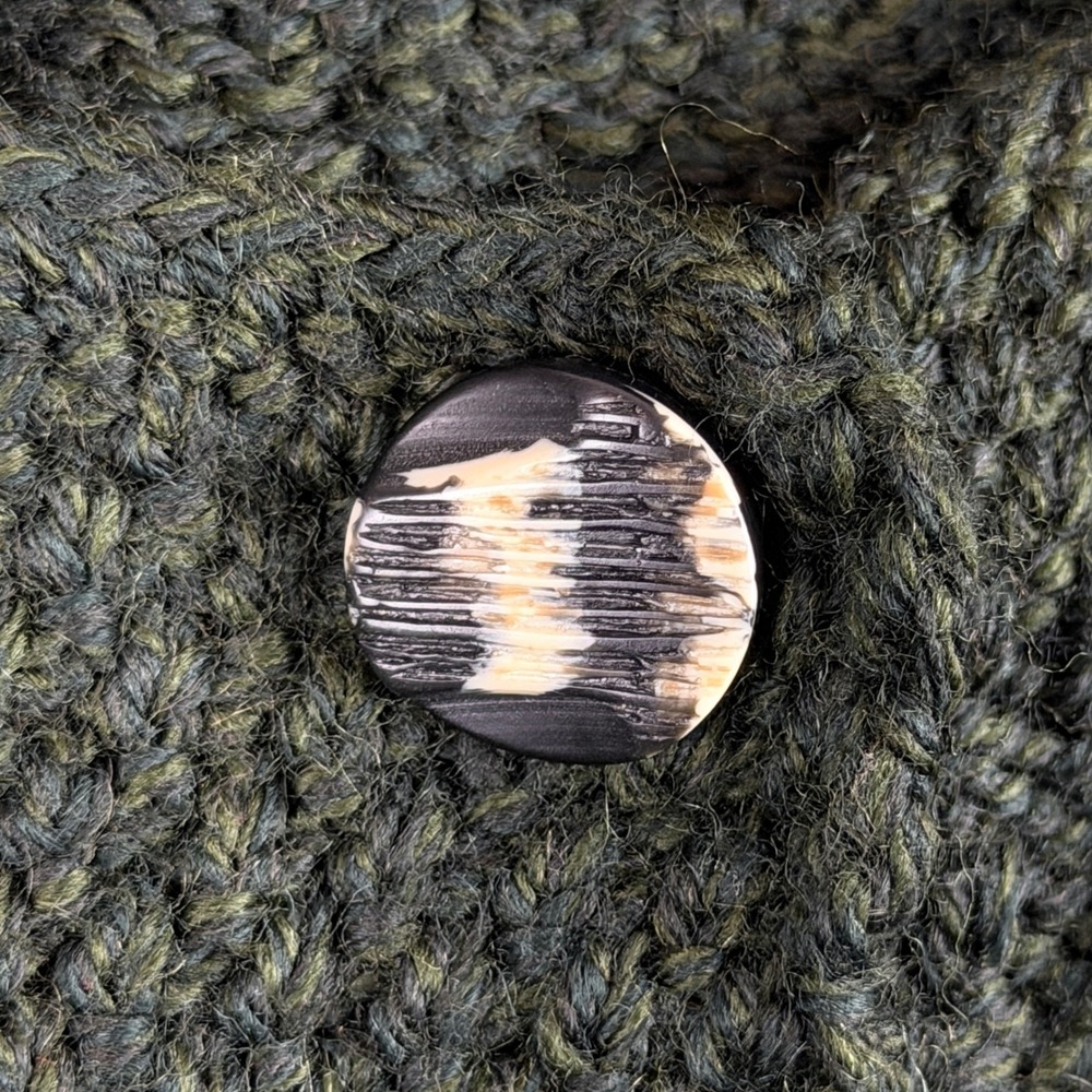 Vtg Connemara Knitwear Women's XL Green Merino Wool Cardigan Sweater Cable Knit - Picture 9 of 16